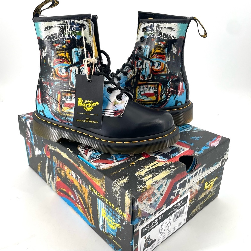 Dr. Martens 1460 BASQUIAT LEATHER LACE UP COMBAT BOOTS​ Limited Edition NEW
